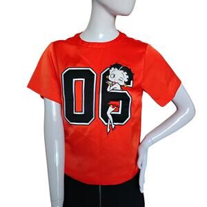 Betty Boop Top Size XS Orange "06" and Betty Graphics Zipper Closure Back